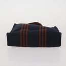 HERMES Fourre Tout Hand Bag Cotton 4 Set Navy Orange gray Auth BA13658-18
