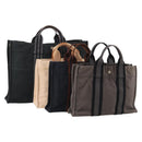 HERMES Fourre Tout Hand Bag Cotton 4 Set Navy Orange gray Auth BA13658-1
