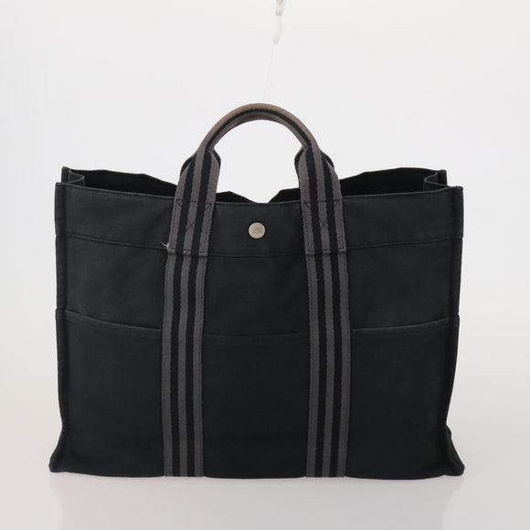 HERMES Fourre Tout Hand Bag Cotton 4 Set Navy Orange gray Auth BA13658