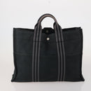 HERMES Fourre Tout Hand Bag Cotton 4 Set Navy Orange gray Auth BA13658-3