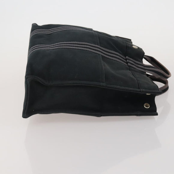 HERMES Fourre Tout Hand Bag Cotton 4 Set Navy Orange gray Auth BA13658