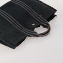 HERMES Fourre Tout Hand Bag Cotton 4 Set Navy Orange gray Auth BA13658-5