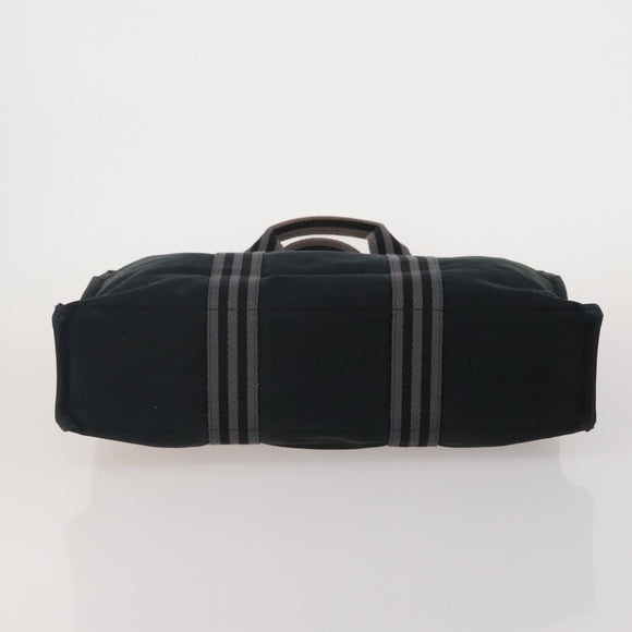 HERMES Fourre Tout Hand Bag Cotton 4 Set Navy Orange gray Auth BA13658
