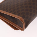 CELINE Macadam Canvas Shoulder Bag PVC Leather Brown Gold Auth BA13670-15