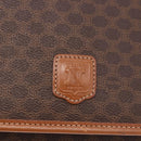 CELINE Macadam Canvas Shoulder Bag PVC Leather Brown Gold Auth BA13670-17
