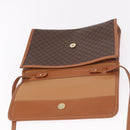 CELINE Macadam Canvas Shoulder Bag PVC Leather Brown Gold Auth BA13670-10