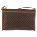 CELINE Macadam Canvas Shoulder Bag PVC Leather Brown Gold Auth BA13670-2