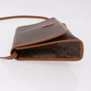 CELINE Macadam Canvas Shoulder Bag PVC Leather Brown Gold Auth BA13670-4