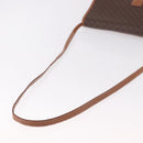 CELINE Macadam Canvas Shoulder Bag PVC Leather Brown Gold Auth BA13670-7