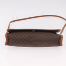 CELINE Macadam Canvas Shoulder Bag PVC Leather Brown Gold Auth BA13670-5