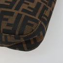 FENDI Zucca Canvas Mamma Baguette Shoulder Bag Brown Black Auth BA13674V-9