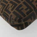 FENDI Zucca Canvas Mamma Baguette Shoulder Bag Brown Black Auth BA13674V-14