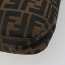 FENDI Zucca Canvas Mamma Baguette Shoulder Bag Brown Black Auth BA13674V-15