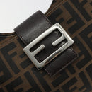 FENDI Zucca Canvas Mamma Baguette Shoulder Bag Brown Black Auth BA13674V-18