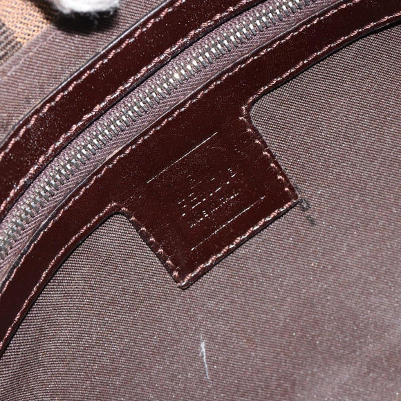 FENDI Zucca Canvas Mamma Baguette Shoulder Bag Brown Black Auth BA13674V