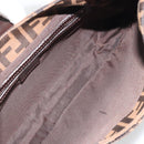 FENDI Zucca Canvas Mamma Baguette Shoulder Bag Brown Black Auth BA13674V-11