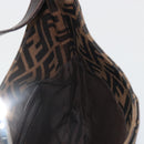FENDI Zucca Canvas Mamma Baguette Shoulder Bag Brown Black Auth BA13674V-20