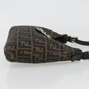 FENDI Zucca Canvas Mamma Baguette Shoulder Bag Brown Black Auth BA13674V-3