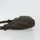 FENDI Zucca Canvas Mamma Baguette Shoulder Bag Brown Black Auth BA13674V-4
