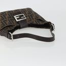 FENDI Zucca Canvas Mamma Baguette Shoulder Bag Brown Black Auth BA13674V-7