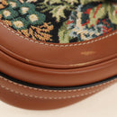CELINE Triomphe Maillon Chain Shoulder Bag Leather Brown Gold Auth BA13676SAM-13