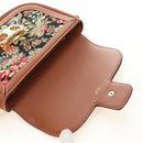 CELINE Triomphe Maillon Chain Shoulder Bag Leather Brown Gold Auth BA13676SAM-19
