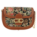 CELINE Triomphe Maillon Chain Shoulder Bag Leather Brown Gold Auth BA13676SAM-2