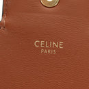 CELINE Triomphe Maillon Chain Shoulder Bag Leather Brown Gold Auth BA13676SAM-20