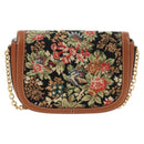 CELINE Triomphe Maillon Chain Shoulder Bag Leather Brown Gold Auth BA13676SAM-3