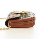 CELINE Triomphe Maillon Chain Shoulder Bag Leather Brown Gold Auth BA13676SAM-4