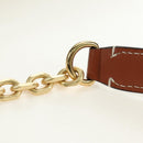 CELINE Triomphe Maillon Chain Shoulder Bag Leather Brown Gold Auth BA13676SAM-9