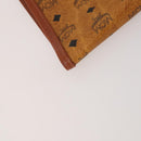 MCM Vicetos Logogram Garment Cover Leather Brown Gold Auth BA13677V-11
