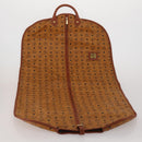 MCM Vicetos Logogram Garment Cover Leather Brown Gold Auth BA13677V-16