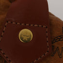 MCM Vicetos Logogram Garment Cover Leather Brown Gold Auth BA13677V-17