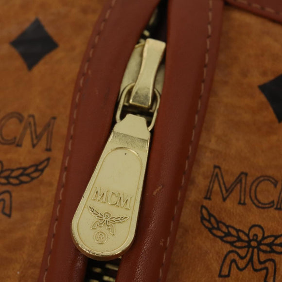 MCM Vicetos Logogram Garment Cover Leather Brown Gold Auth BA13677V