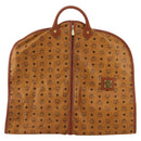 MCM Vicetos Logogram Garment Cover Leather Brown Gold Auth BA13677V-2