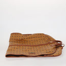 MCM Vicetos Logogram Garment Cover Leather Brown Gold Auth BA13677V-4
