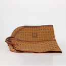 MCM Vicetos Logogram Garment Cover Leather Brown Gold Auth BA13677V-5
