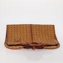 MCM Vicetos Logogram Garment Cover Leather Brown Gold Auth BA13677V-6