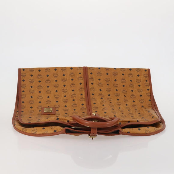 MCM Vicetos Logogram Garment Cover Leather Brown Gold Auth BA13677V