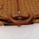 MCM Vicetos Logogram Garment Cover Leather Brown Gold Auth BA13677V-7