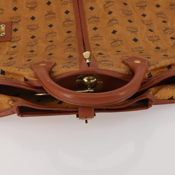 MCM Vicetos Logogram Garment Cover Leather Brown Gold Auth BA13677V