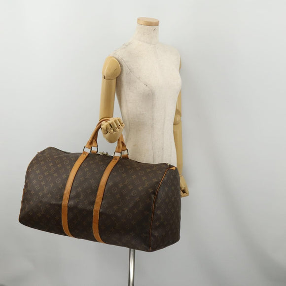 LOUIS VUITTON Monogram Keepall 55 Boston Bag M41424 LV Auth BA13678