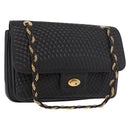 BALLY Ketting Schoudertas Leer Zwart Goud Geauth BA13679A-1