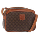 CELINE Macadam Canvas Shoulder Bag PVC Leather Brown Gold Auth BA13680A-1