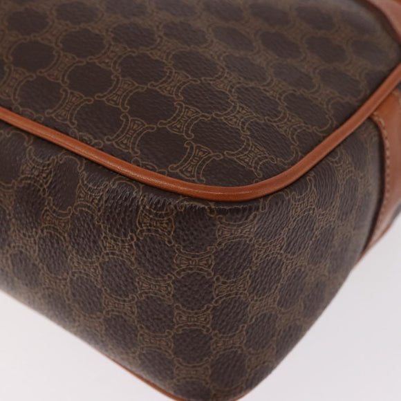 CELINE Macadam Canvas Shoulder Bag PVC Leather Brown Gold Auth BA13680A