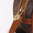 CELINE Macadam Canvas Shoulder Bag PVC Leather Brown Gold Auth BA13680A-10