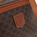 CELINE Macadam Canvas Shoulder Bag PVC Leather Brown Gold Auth BA13680A-17