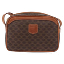 CELINE Macadam Canvas Shoulder Bag PVC Leather Brown Gold Auth BA13680A-13