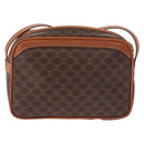 CELINE Macadam Canvas Shoulder Bag PVC Leather Brown Gold Auth BA13680A-2